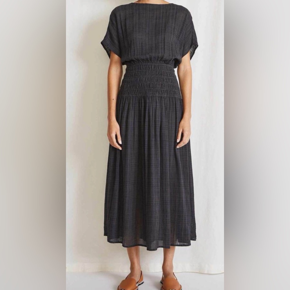 Apiece Apart Mana dress brown and charcoal plaid size small